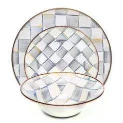 MacKenzie-Childs Sterling Check 3 Piece Place Setting< Kitchen & Dining Sets|Dinnerware & Flatware