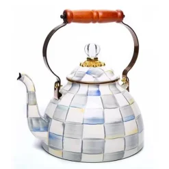 MacKenzie-Childs Sterling Check 3 Quart Tea Kettle< Fall Entertaining|Tea Kettles