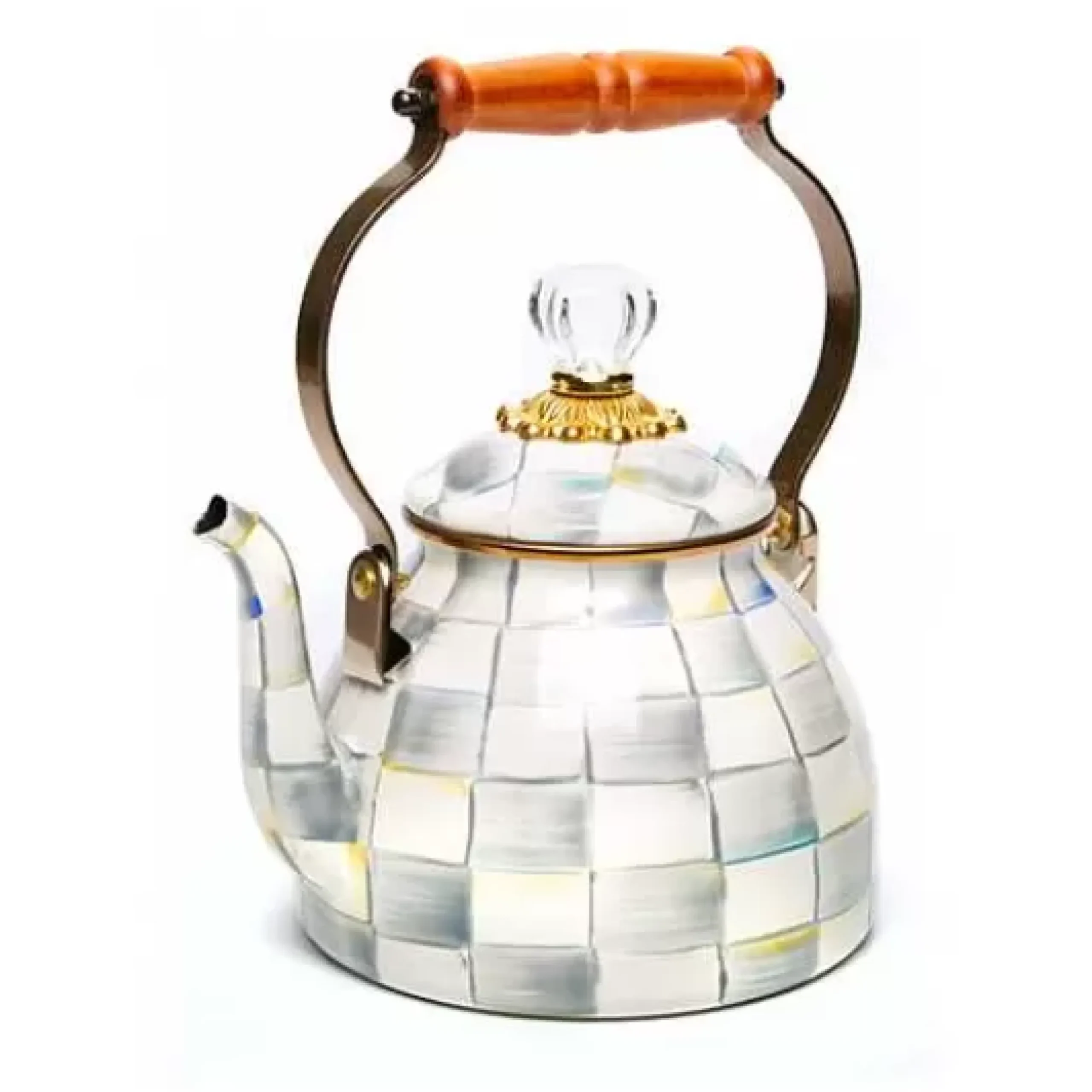 MacKenzie-Childs Sterling Check 2 Quart Tea Kettle< The Coffee Shop|Tea Kettles
