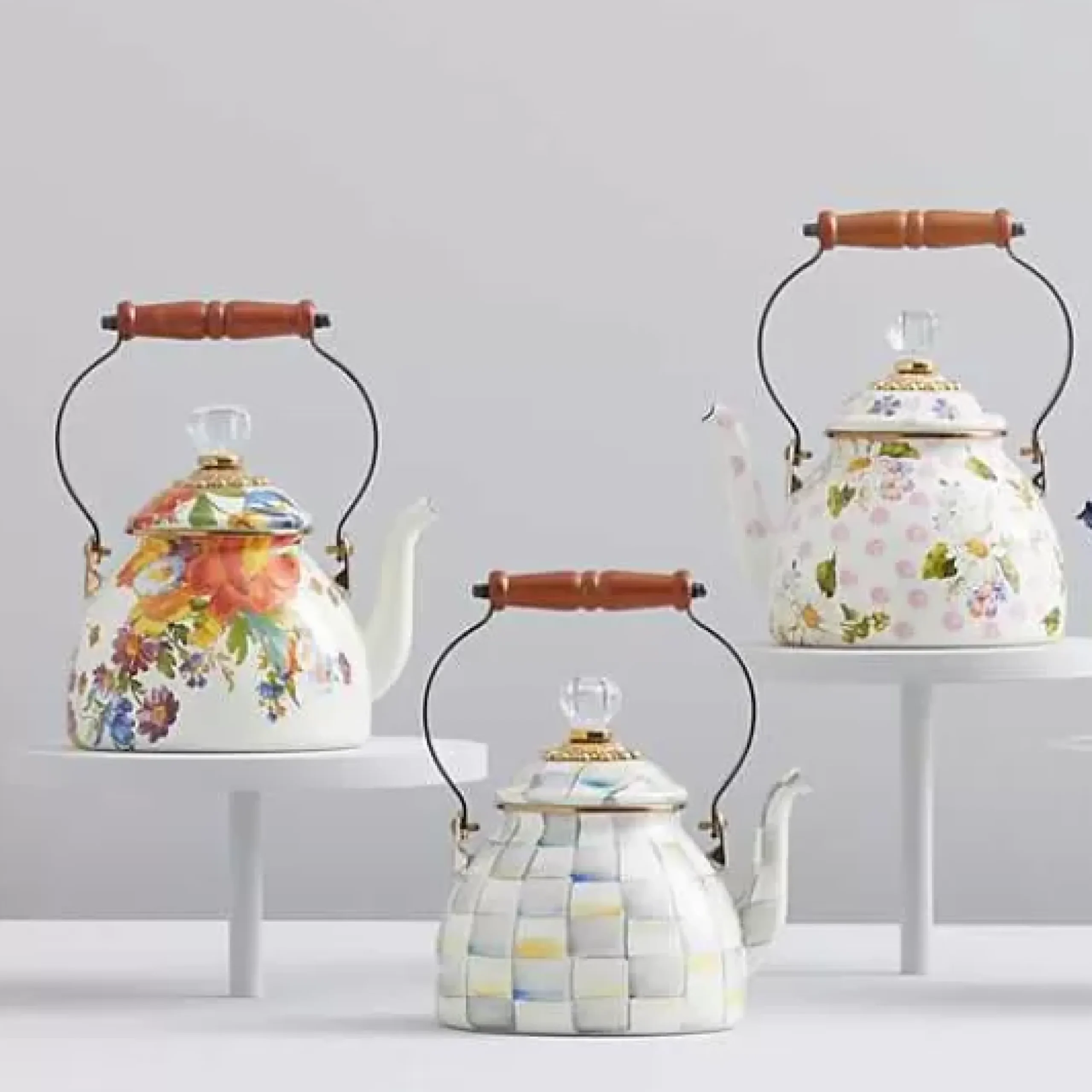 MacKenzie-Childs Sterling Check 2 Quart Tea Kettle< The Coffee Shop|Tea Kettles