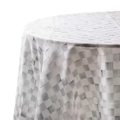 MacKenzie-Childs Sterling Check 90 Round Tablecloth< Kitchen & Table Linens