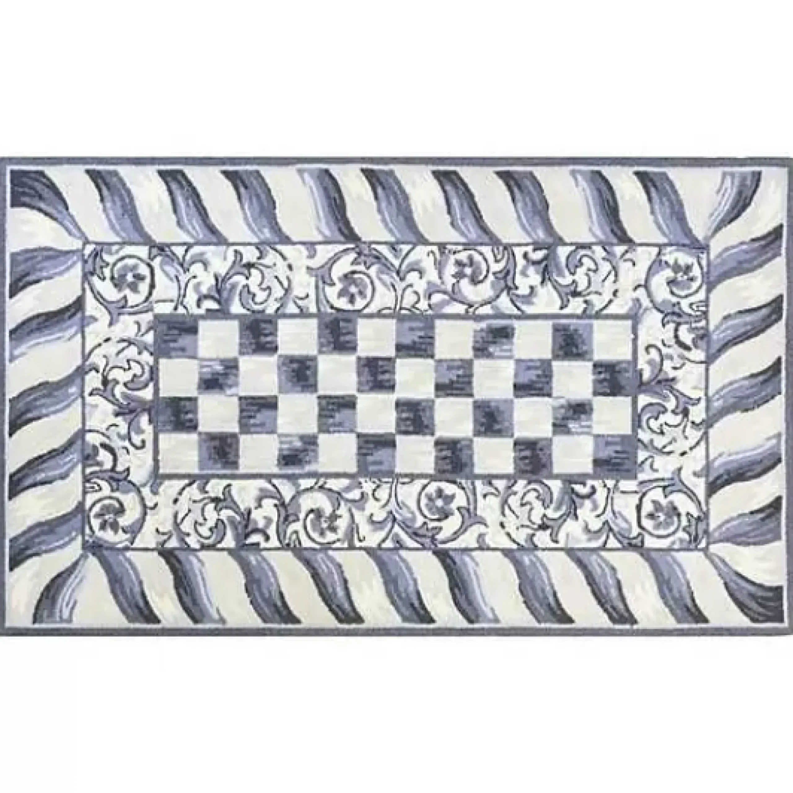 MacKenzie-Childs Sterling Check 3' x 5' Rug< Rugs
