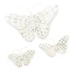 MacKenzie-Childs Sterling Check Butterfly Duo Wall Decor< Room Accents