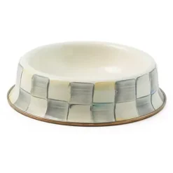 MacKenzie-Childs Sterling Check Cat Dish< Accessories