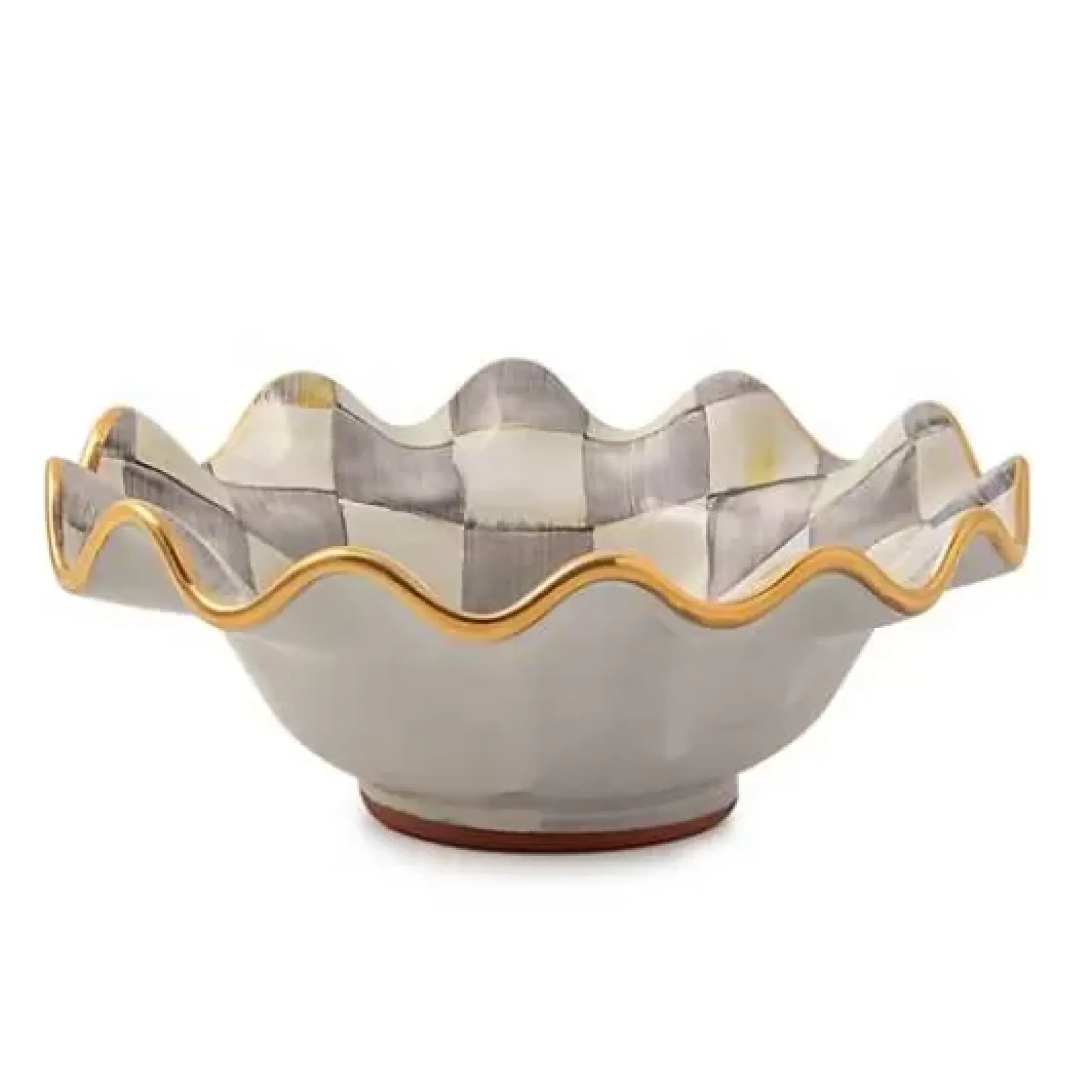 MacKenzie-Childs Sterling Check Ceramic Fluted Breakfast Bowl< Dinnerware & Flatware