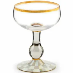 MacKenzie-Childs Sterling Check Coupe Glass< Fall Entertaining|Drinkware
