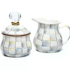 MacKenzie-Childs Sterling Check Creamer Sugar Bowl Set< Kitchen & Dining Sets|The Coffee Shop