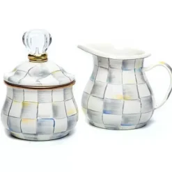 MacKenzie-Childs Sterling Check Creamer  Sugar Bowl Set< Kitchen & Dining Sets|The Coffee Shop