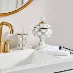 MacKenzie-Childs Sterling Check Curiosity Pot< Bath & Bath Accessories|Room Accents