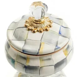 MacKenzie-Childs Sterling Check Curiosity Pot< Bath & Bath Accessories|Room Accents