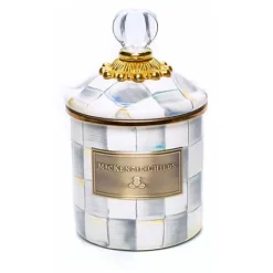 MacKenzie-Childs Sterling Check Demi Canister< Room Accents|Kitchen Storage & Organization