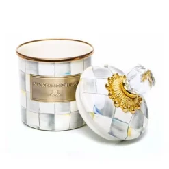 MacKenzie-Childs Sterling Check Demi Canister< Room Accents|Kitchen Storage & Organization