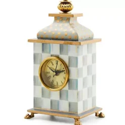 MacKenzie-Childs Sterling Check Desk Clock< Room Accents