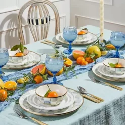 MacKenzie-Childs Sterling Check Dinner Plate< Dinnerware & Flatware