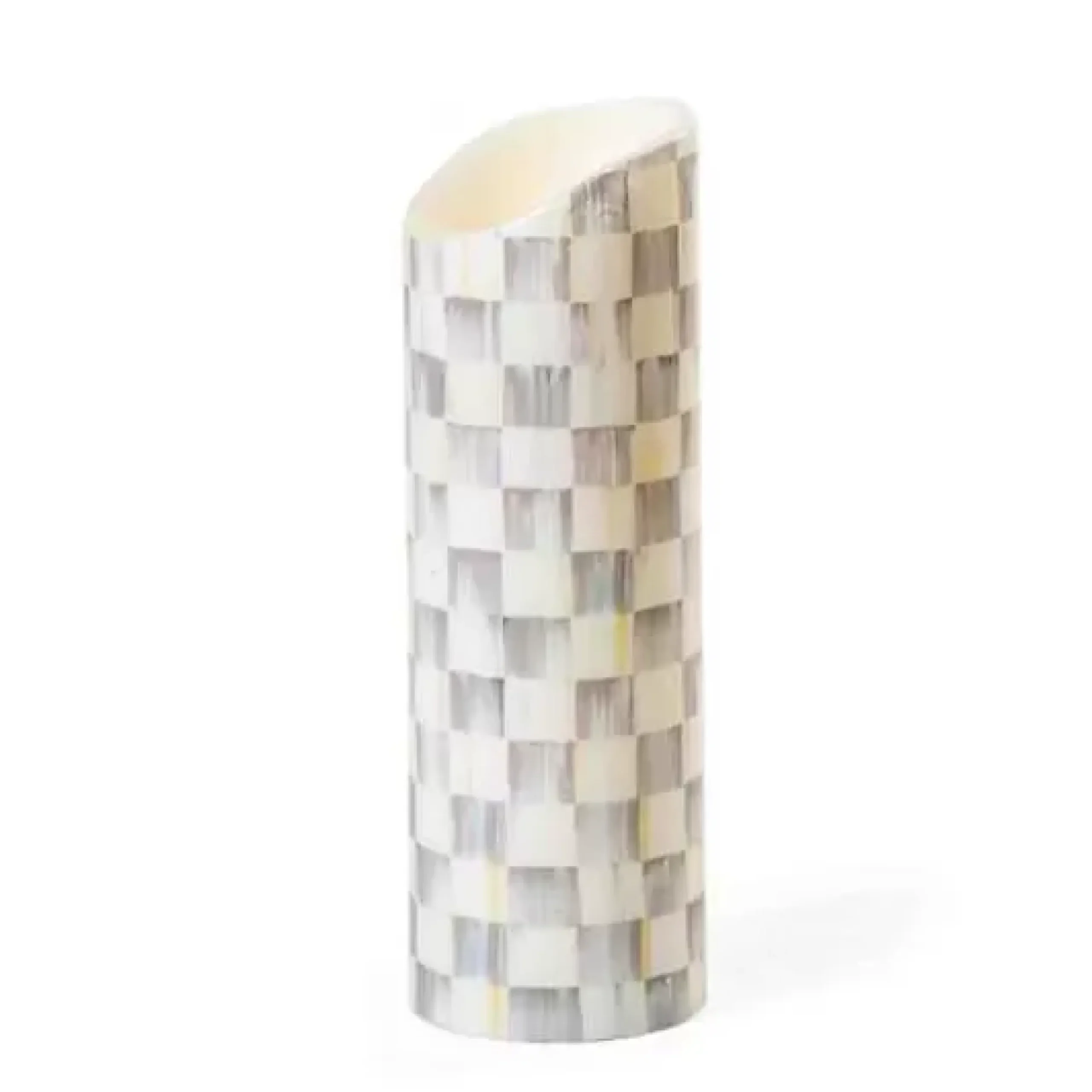 MacKenzie-Childs Sterling Check Flicker 9 Pillar Candle< Candles & Fragrances
