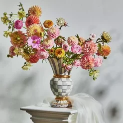 MacKenzie-Childs Sterling Check Great Vase< Room Accents