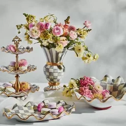 MacKenzie-Childs Sterling Check Great Vase< Room Accents