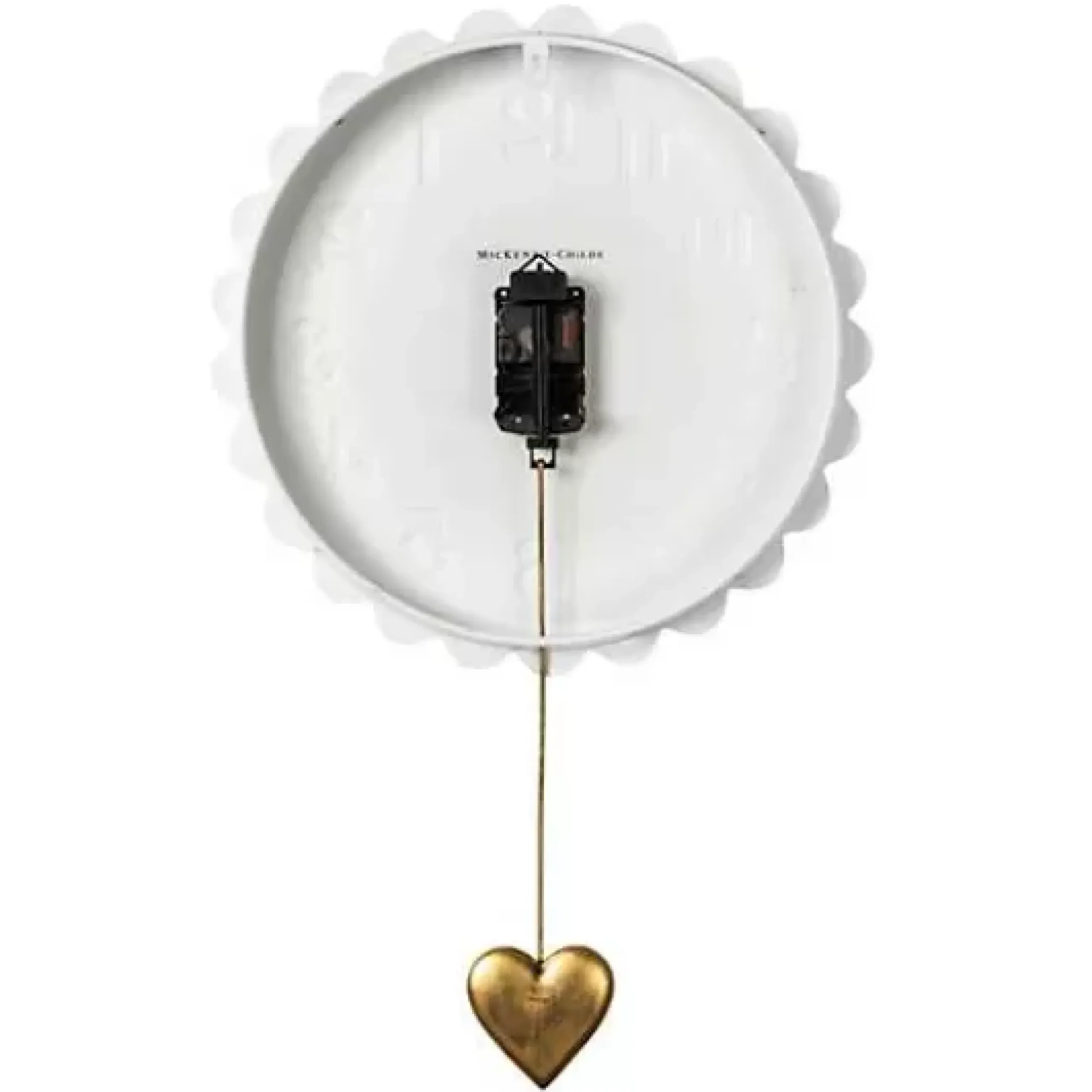 MacKenzie-Childs Sterling Check Heart Pendant Wall Clock< Room Accents