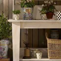 MacKenzie-Childs Sterling Check Herb Pots, Set of 3< Spring|The Fall Shop