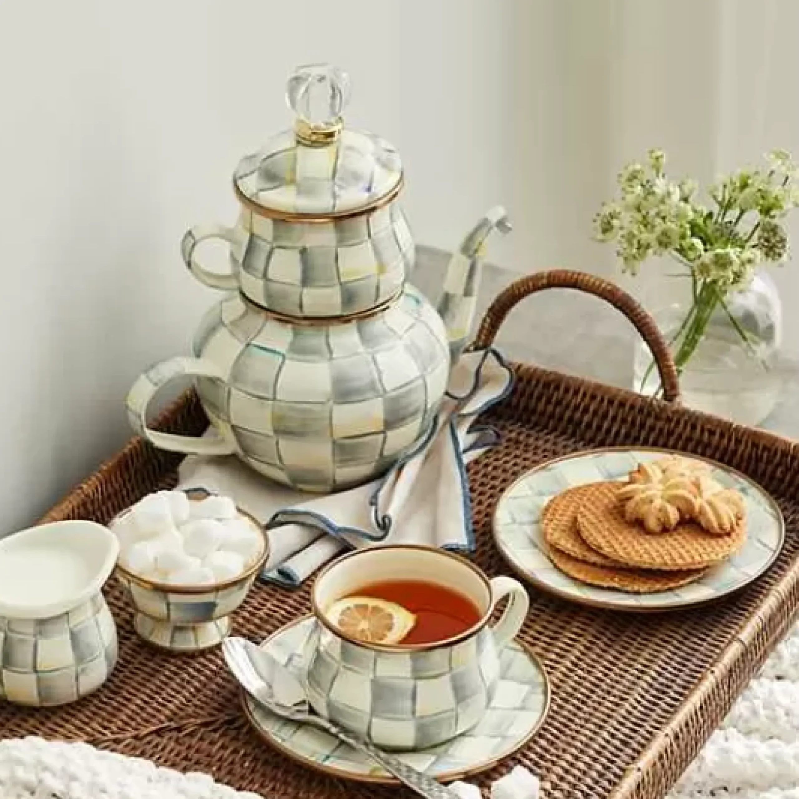MacKenzie-Childs Sterling Check High Tea< The Coffee Shop|Serveware