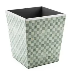 MacKenzie-Childs Sterling Check Lacquer Waste Bin< Bath & Bath Accessories
