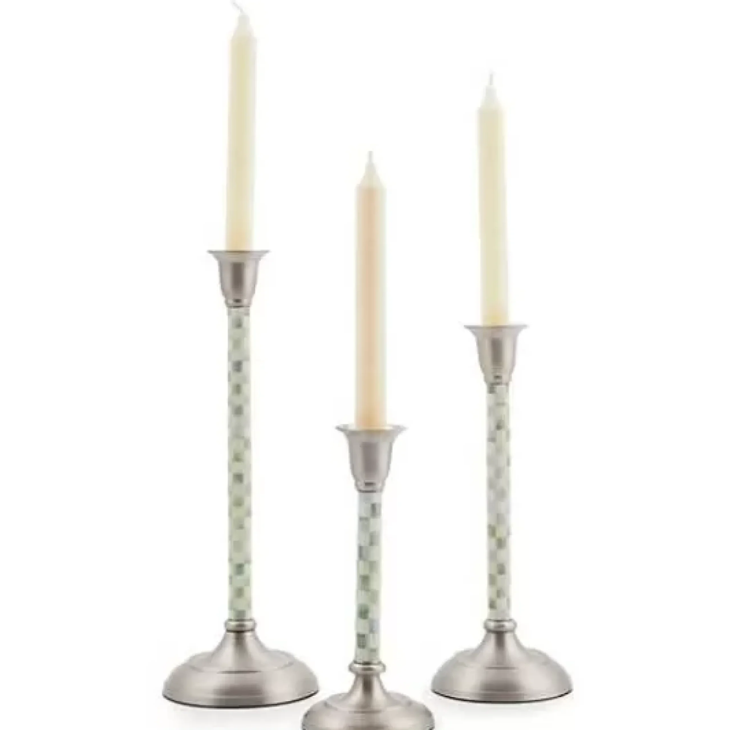 MacKenzie-Childs Sterling Check Large Candlestick< Candles & Fragrances|Table Accessories