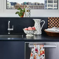 MacKenzie-Childs Sterling Check Large Canister< Room Accents|Kitchen Storage & Organization