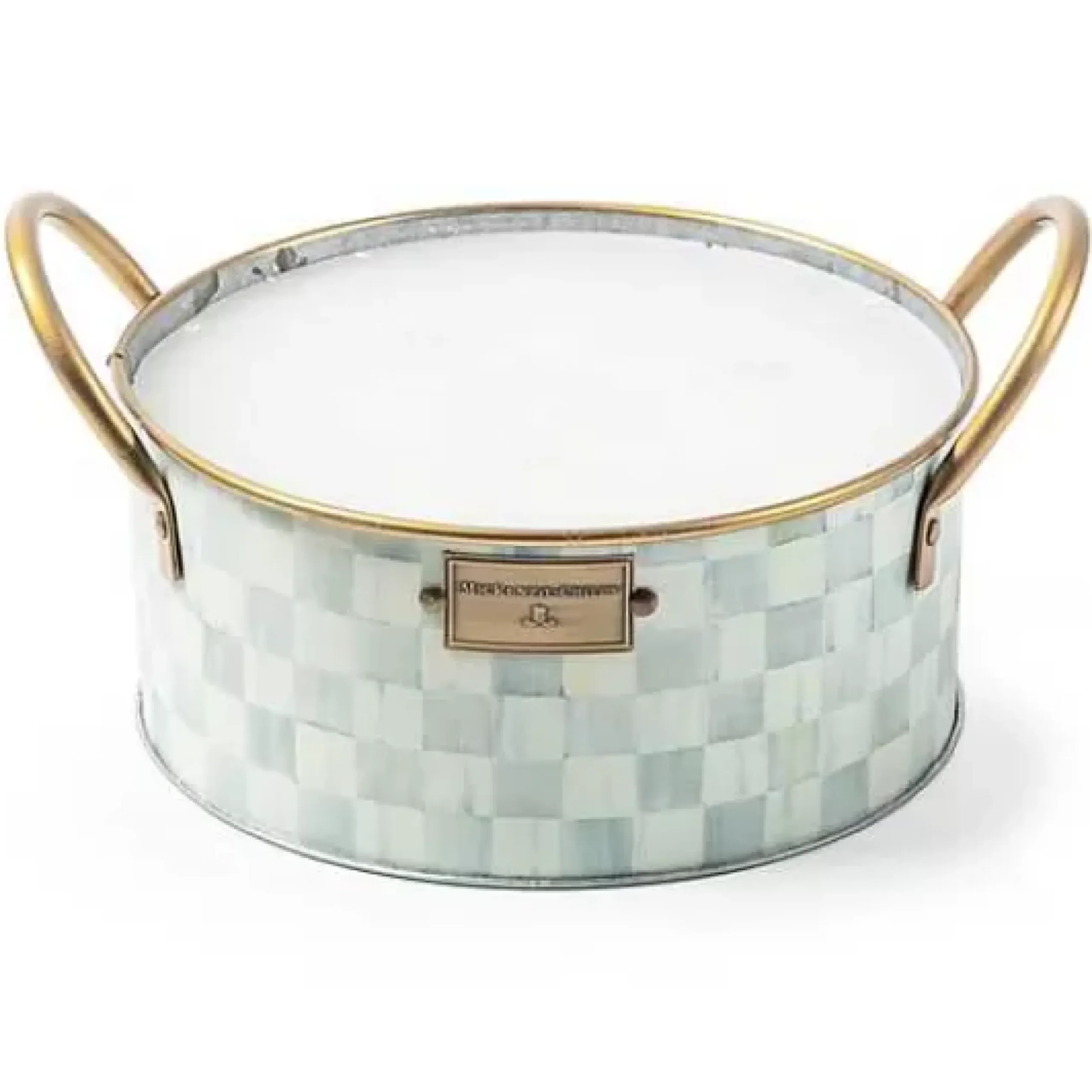 MacKenzie-Childs Sterling Check Large Citronella Candle< Spring|Candles & Fragrances