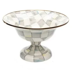 MacKenzie-Childs Sterling Check Large Compote< Serveware