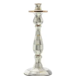 MacKenzie-Childs Sterling Check Large Enamel Candlestick< Candles & Fragrances