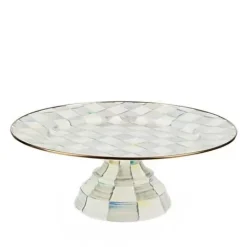 MacKenzie-Childs Sterling Check Large Pedestal Platter< Fall Entertaining|Serveware