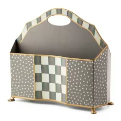 MacKenzie-Childs Sterling Check Magazine Holder< Room Accents