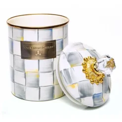 MacKenzie-Childs Sterling Check Medium Canister< Room Accents|Kitchen Storage & Organization