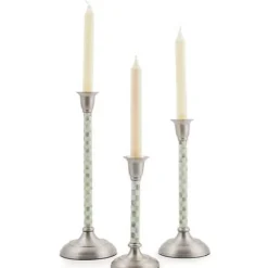 MacKenzie-Childs Sterling Check Medium Candlestick< Candles & Fragrances|Table Accessories
