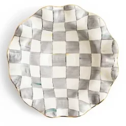 MacKenzie-Childs Sterling Check Medium Ceramic Fluted Serving Bowl< Fall Entertaining|Serveware
