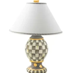 MacKenzie-Childs Sterling Check Medium Ceramic Globe Lamp< Lighting