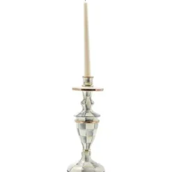 MacKenzie-Childs Sterling Check Medium Enamel Candlestick< Candles & Fragrances