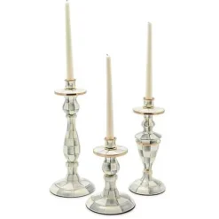 MacKenzie-Childs Sterling Check Medium Enamel Candlestick< Candles & Fragrances