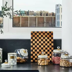 MacKenzie-Childs Sterling Check Medium Kitchen Canister< Kitchen Storage & Organization