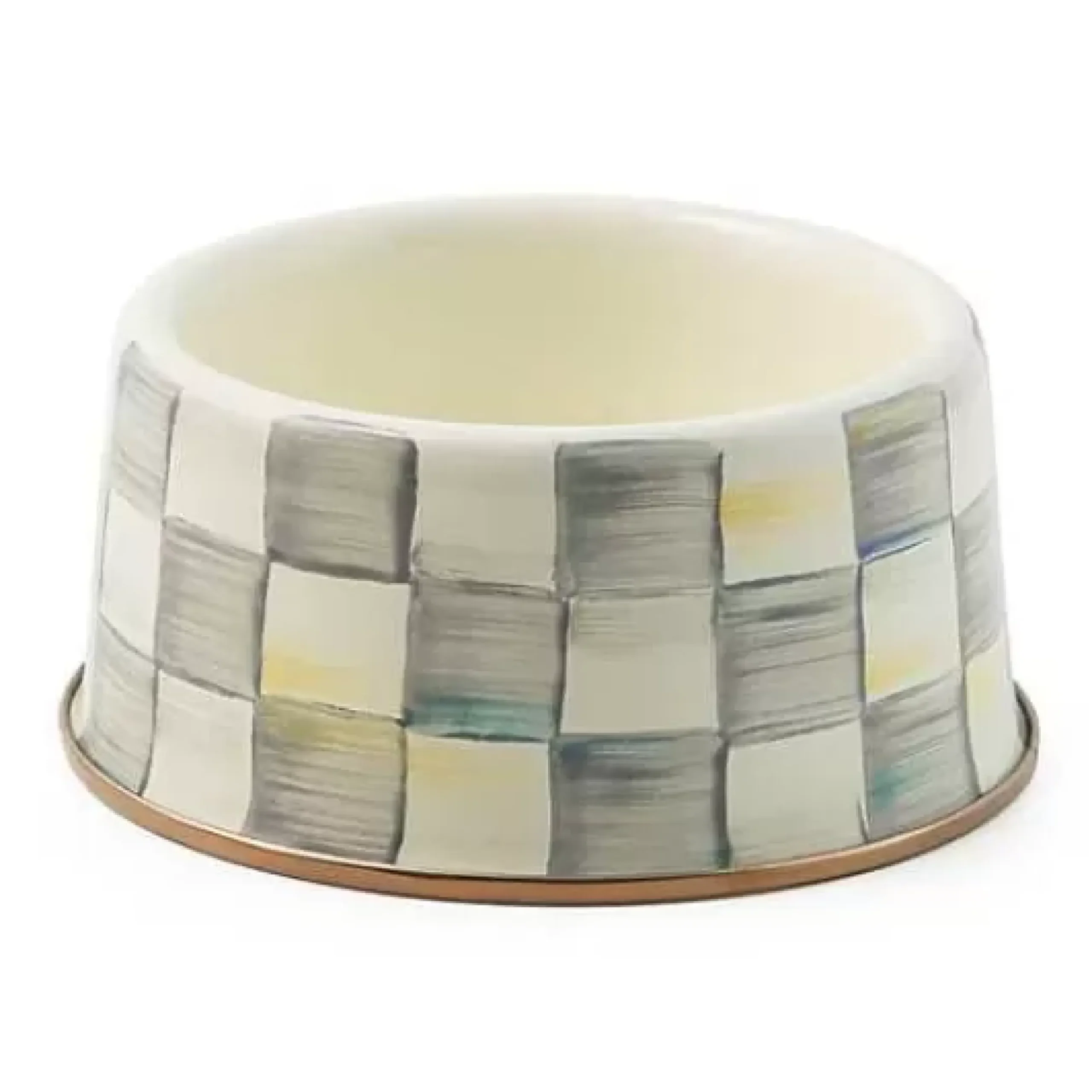 MacKenzie-Childs Sterling Check Medium Pet Dish< Accessories