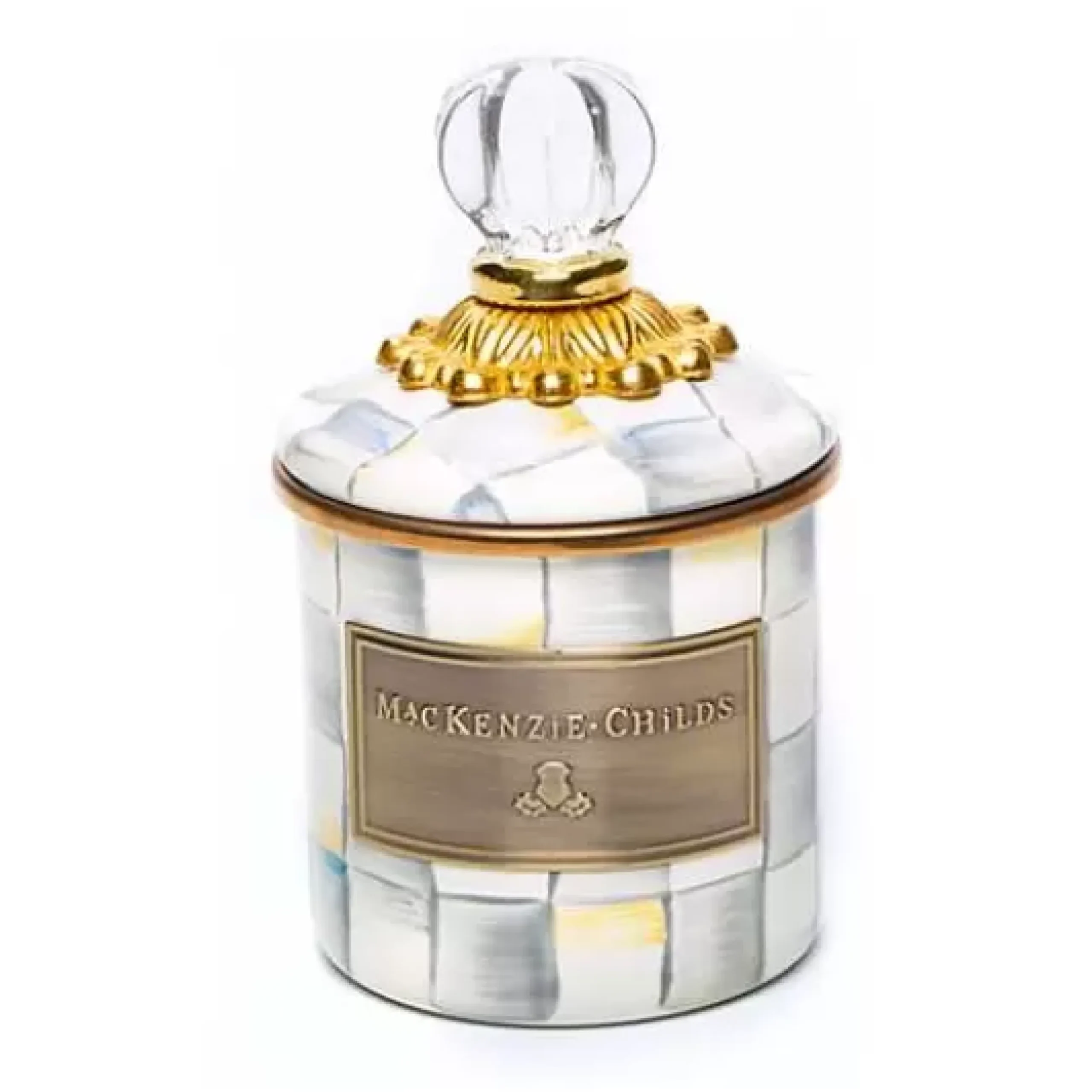 MacKenzie-Childs Sterling Check Mini Canister< Room Accents|Kitchen Storage & Organization