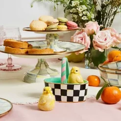 MacKenzie-Childs Sterling Check Mini Pedestal Platter< Serveware