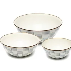 MacKenzie-Childs Sterling Check Mixing Bowls, Set of 3< Kitchen & Dining Sets|Serveware
