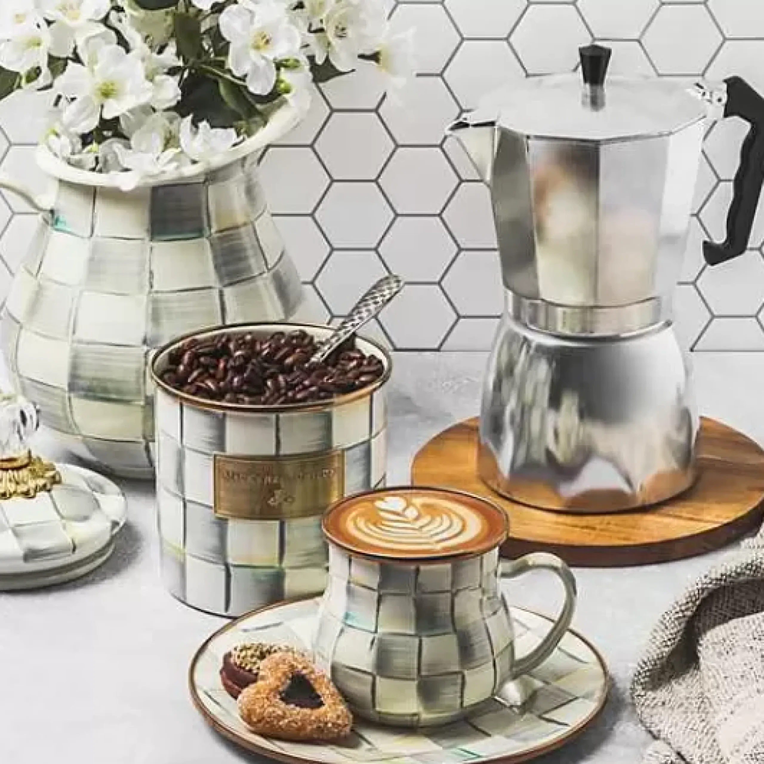 MacKenzie-Childs Sterling Check Mug< The Coffee Shop|Fall Entertaining