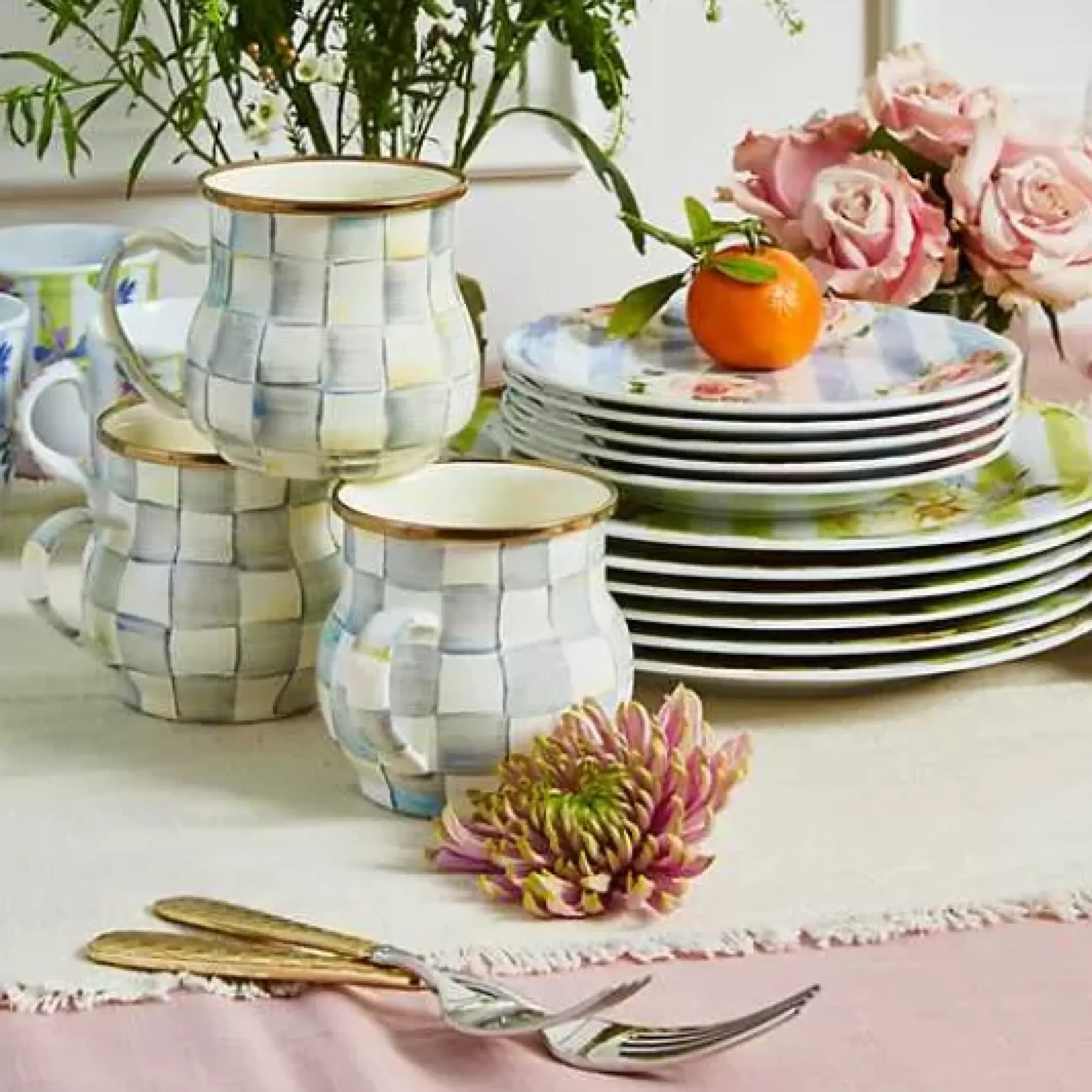 MacKenzie-Childs Sterling Check Mug< The Coffee Shop|Fall Entertaining