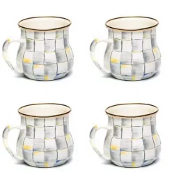 MacKenzie-Childs Sterling Check Mugs, Set of 4< Kitchen & Dining Sets|The Coffee Shop