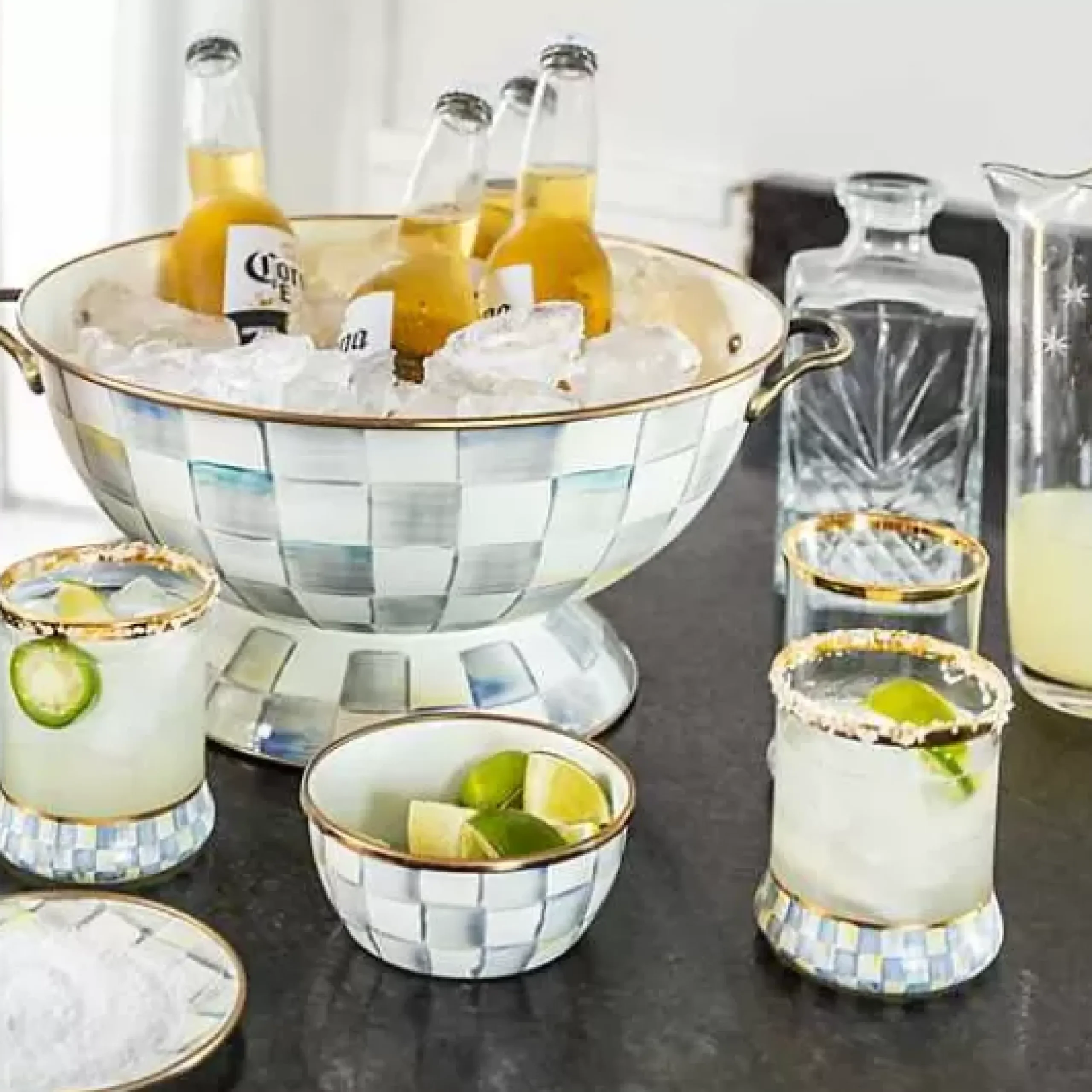 MacKenzie-Childs Sterling Check Pinch Bowl< Fall Entertaining|Bar Entertaining