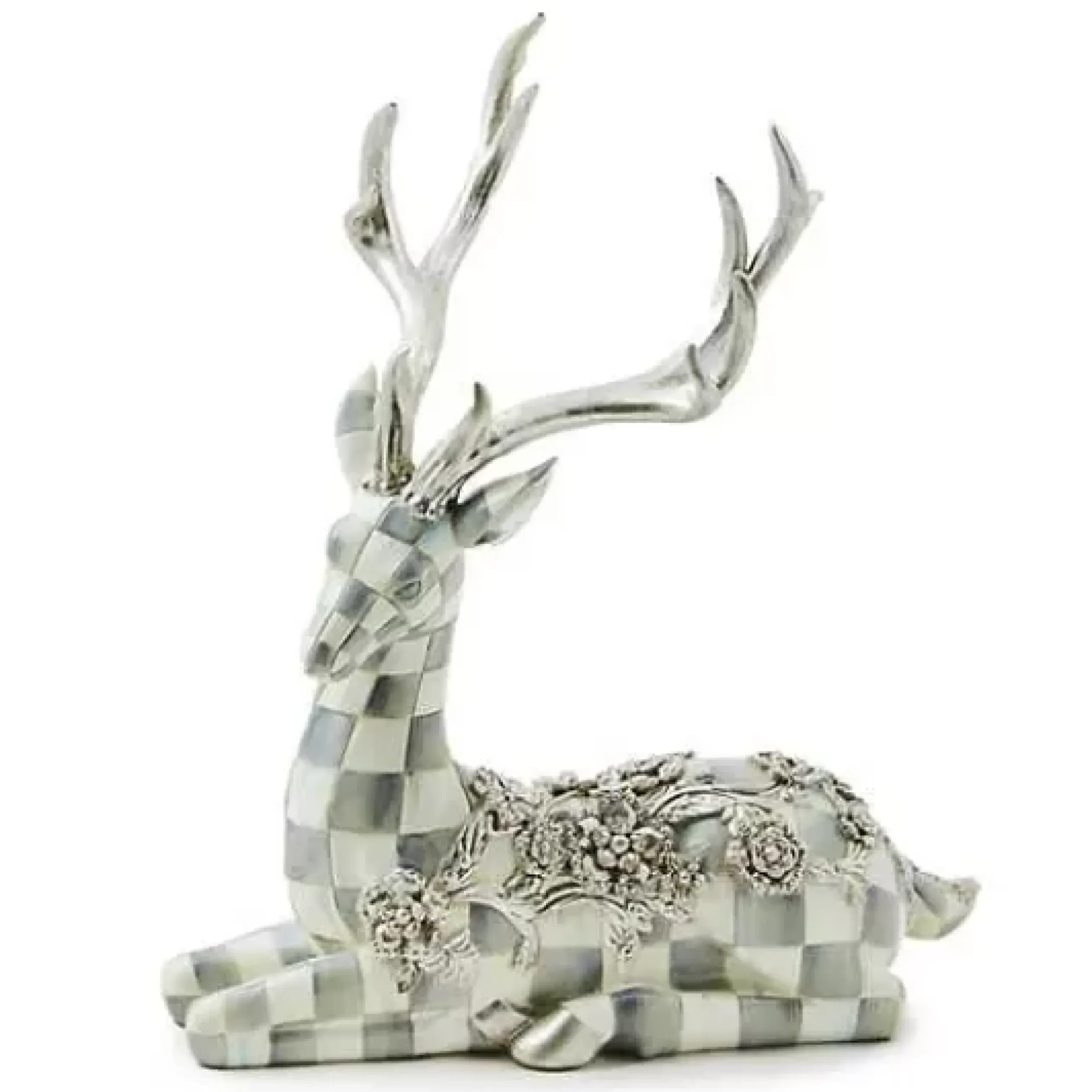 MacKenzie-Childs Sterling Check Resting Silver Garland Deer< Holiday|Room Accents