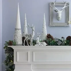 MacKenzie-Childs Sterling Check Resting Silver Garland Deer< Holiday|Room Accents