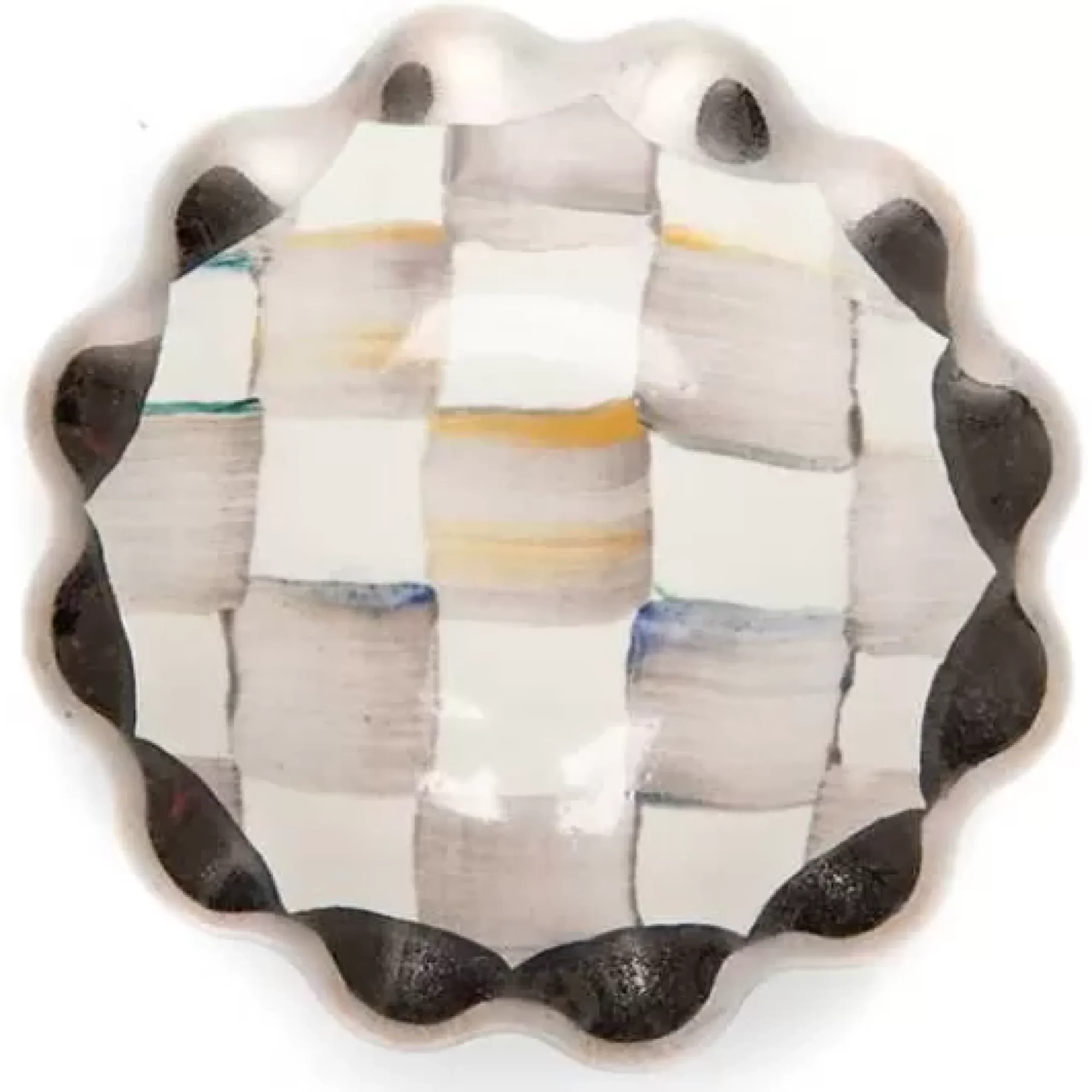 MacKenzie-Childs Sterling Check Round Knob< Finishing Touches|Room Accents